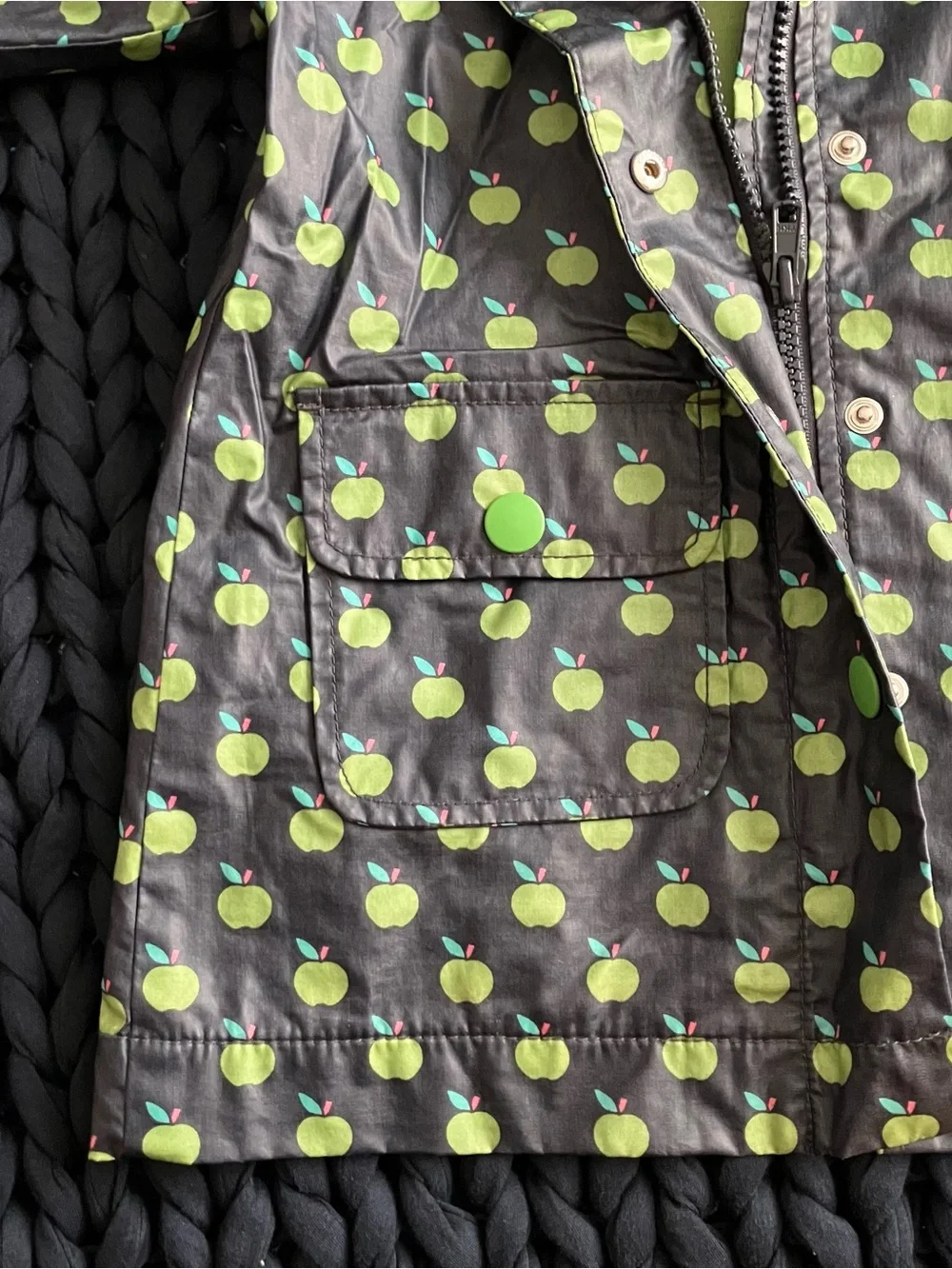 Kids Green and Navy Blue Raincoat - Picture 5 of 7